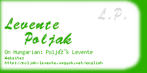 levente poljak business card